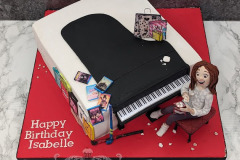 Isabelle - Grand Piano and Popcorn Birthday Cake